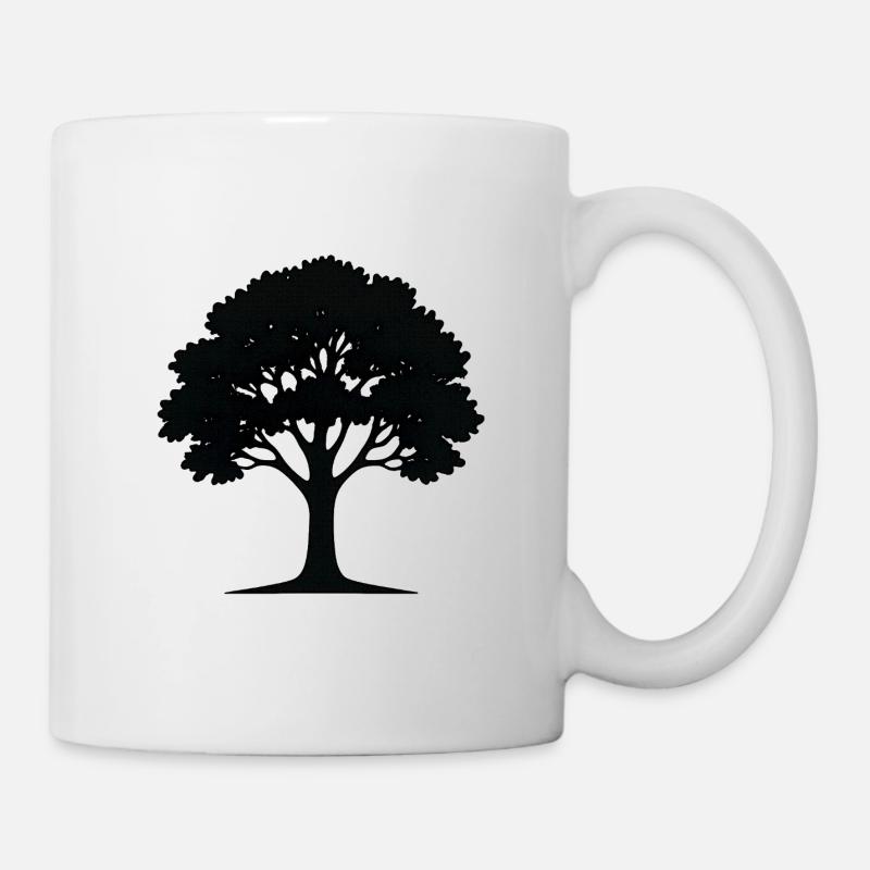 Stilvolle Baum-Kunst Illustration - Tasse - Weiß