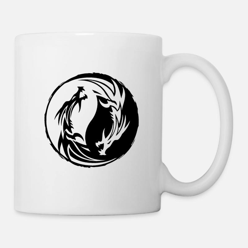 Dragon Yin Yang  - Mug blanc - blanc