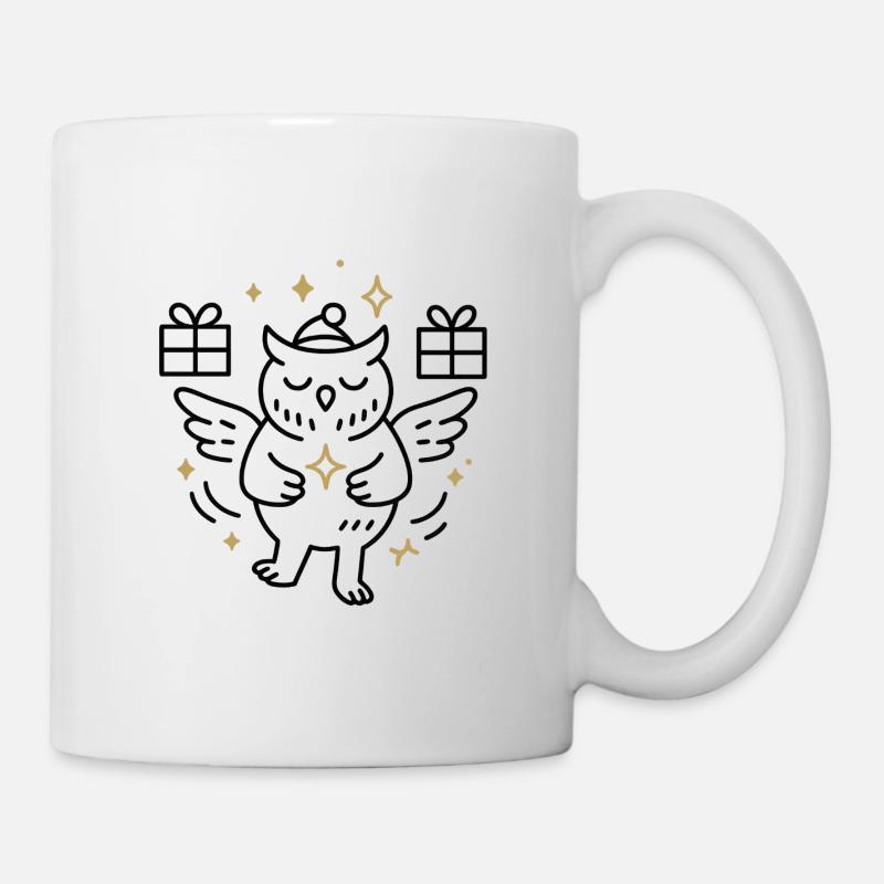 Magische Eulenfreude mit Sternen - Tasse - Weiß