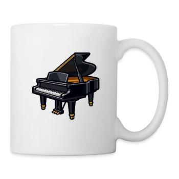 Dunkles Klavier mit Goldakzenten - Tasse - Weiß - Rechts
