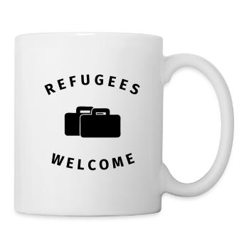 refugees welcome - Tasse - Weiß - Rechts