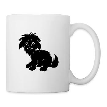 schwarzer Hund - Tasse - Weiß - Rechts