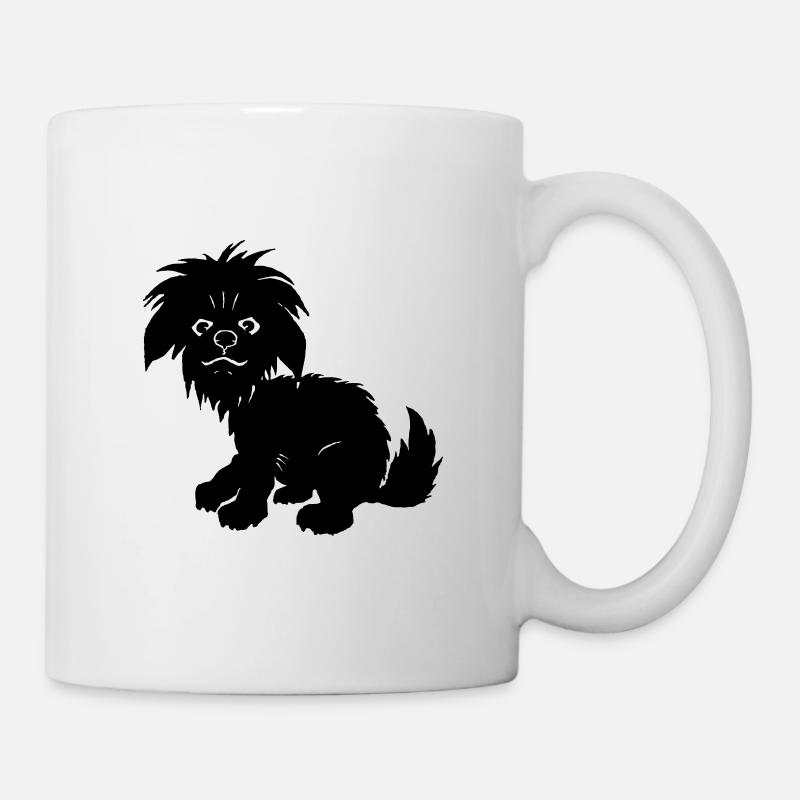 chien noir - Mug blanc - blanc