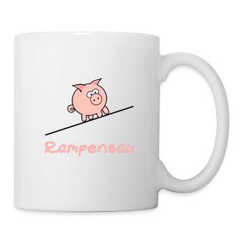 Rampensau Lustig Schwein Comic Rosa - Tasse - Weiß - Rechts