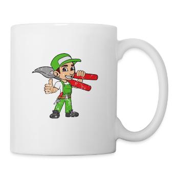 Retro Vintage Grunge Style Gartenarbeit Gärtner - Tasse - Weiß - Rechts