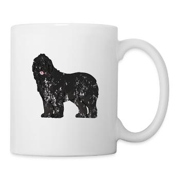 Retro Vintage Grunge Style Neufundländer - Tasse - Weiß - Rechts