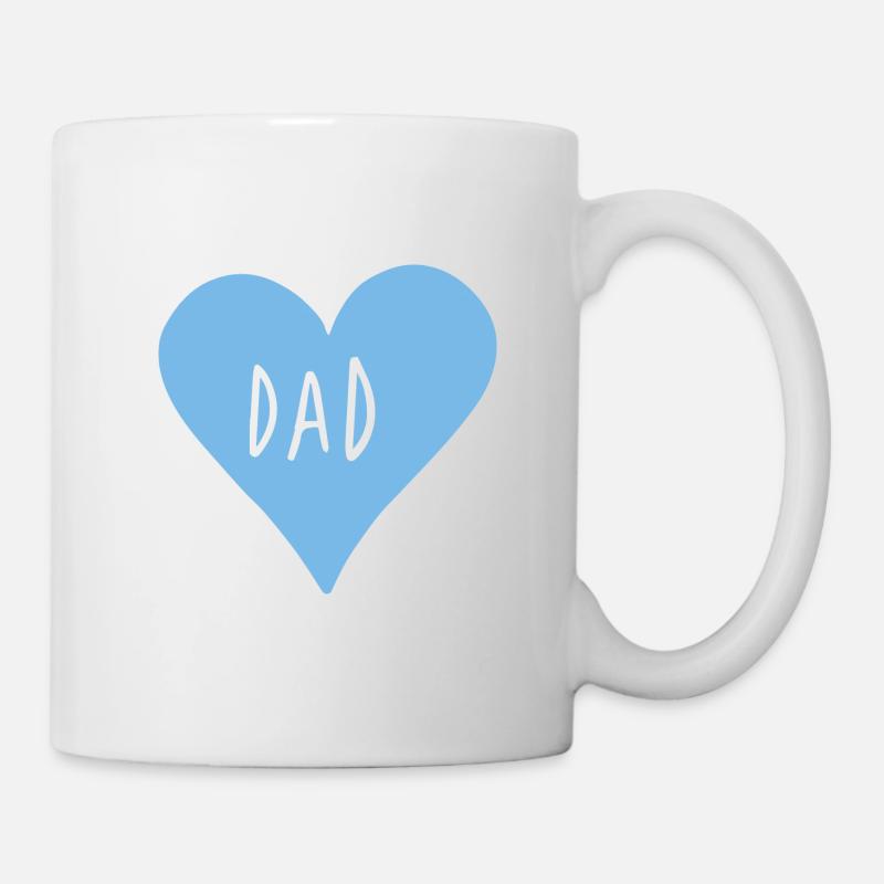 DAD - Ein Herz für Väter BLAU - Tasse - Weiß