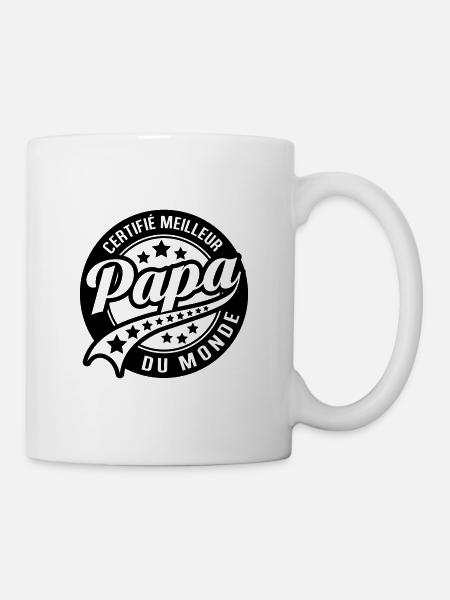 certifié meilleur papa du monde - Mug blanc - blanc