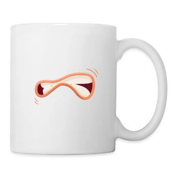 Wütendes lustiges Gesicht / Mund Traurig Böse - Tasse - Weiß - Rechts