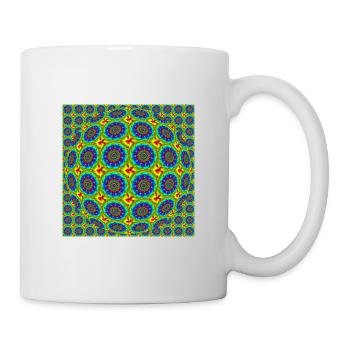 FRACTAL FLOWER ABSTRACT RAINBOW - COLORED OP ART - Tasse - Weiß - Rechts