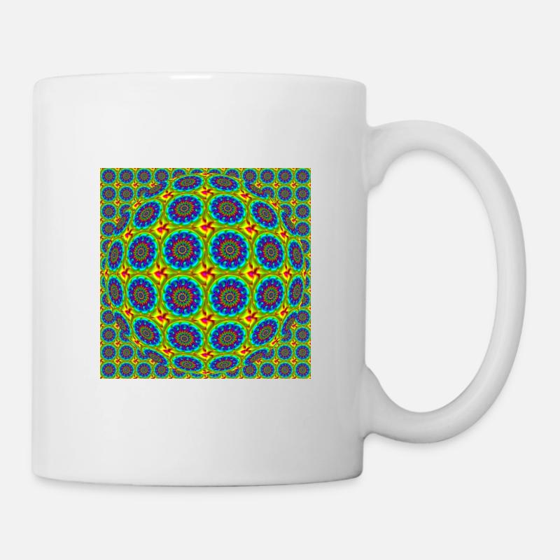 ARC-EN-CIEL ABSTRAIT FLEUR FRACTALE - ART DE COULEUR - Mug blanc - blanc