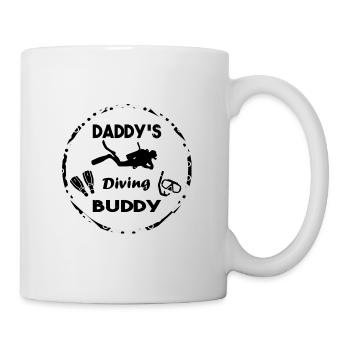 Father and child diving diving diving goggles fins - Mug - white - Right