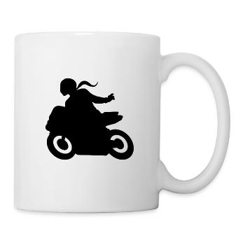 Motorcycle Greeting BikerIn Bikergirl - Mug - white - Right