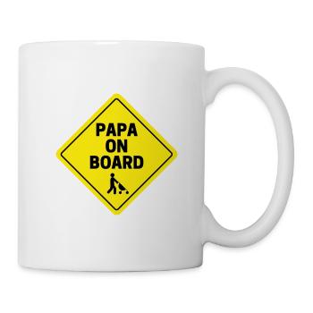 Papa on Board Warnschild Verkehr - Tasse - Weiß - Rechts