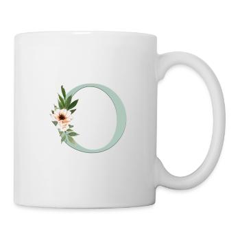 Customizable Monogram Pastel Floral O - Mug - white - Right