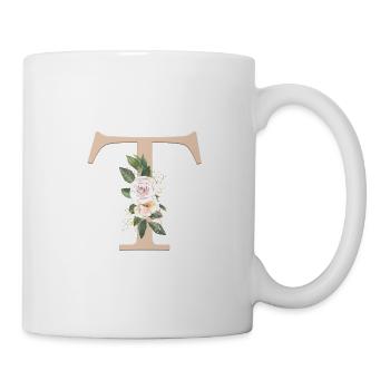 Customizable Monogram Pastel Floral T - Mug - white - Right