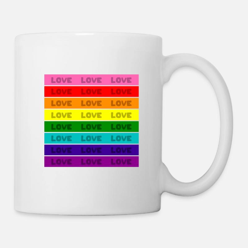 Cher drapeau arc-en-ciel - Mug blanc - blanc