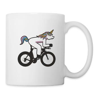 Triathlon bike with unicorn - Mug - white - Right