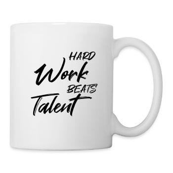 Hard work beats talent - Mug - white - Right