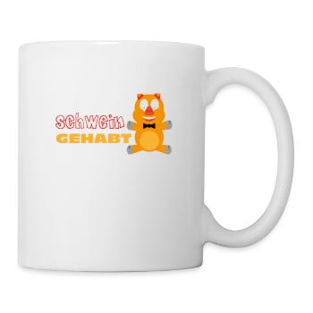 Schwein gehabt - Tasse - Weiß - Rechts