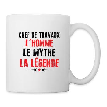 Chef de travaux l'homme le mythe la légende humour - Mug blanc - blanc - Droite