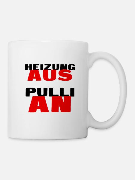 Energie sparen / Heizung runter Heizkosten sparen - Tasse - Weiß