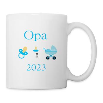 Opa 2023 Geburt Junge Vorlage personalisierbar - Tasse - Weiß - Rechts