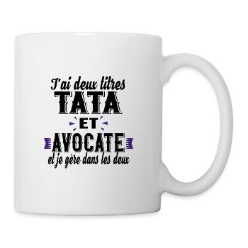 Avocate Avocat Tata Femme Cadeau Métier Famille - Mug blanc - blanc - Droite