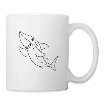 Hai, Haie, Geschenk, Geschenkidee - Tasse - Weiß - Rechts