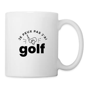 Je peux pas j'ai golf - Mug blanc - blanc - Droite
