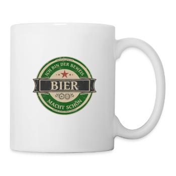 JE SUIS LA PREUVE QUE LA BIÈRE VOUS REND BELLE - Mug blanc - blanc - Droite