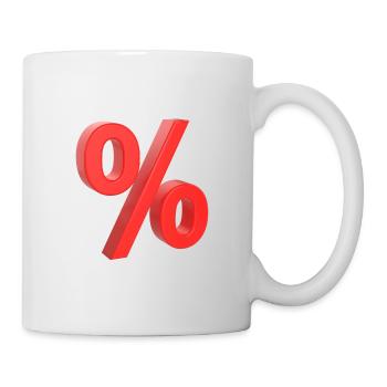 Prozentzeichen Rot 3D - Tasse - Weiß - Rechts