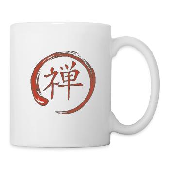 Kanjii japanese symbol for Zen red - Mug - white - Right