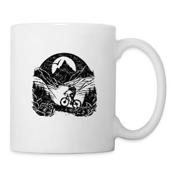mountain bike, bicycle, bike, cyclist, mountains - Mug - white - Right