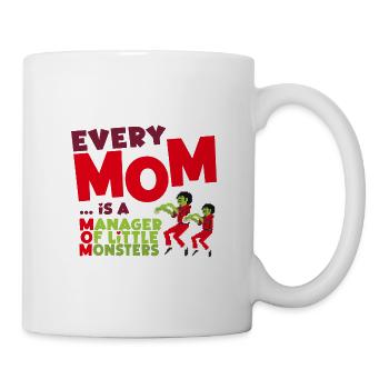 T-shirt amusant de la fête des mères avec des monstres mignons - Mug blanc - blanc - Droite