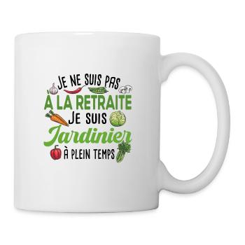 Jardinier Retraite Jardinage Retraité Papy Cadeau - Mug blanc - blanc - Droite