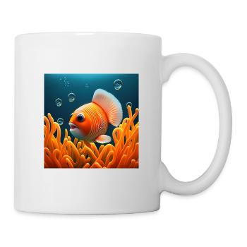 Süsser Clownfisch im Meer mit Korallen - Tasse - Weiß - Rechts