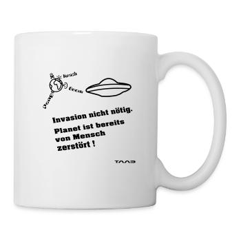 Invasion der Erde - Tasse - Weiß - Rechts