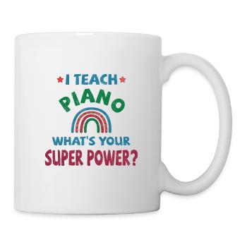 J’enseigne le piano quel est votre super pouvoir? - Mug blanc - blanc - Droite