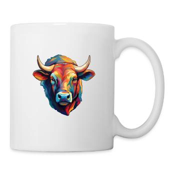 Tête de vache moderne - Mug blanc - blanc - Droite