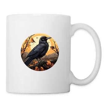 Krähe Herbst Halloween - Tasse - Weiß - Rechts
