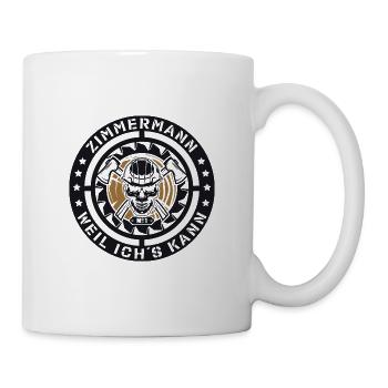 Zimmermann Lustiger Spruch Humor Skull - Tasse - Weiß - Rechts