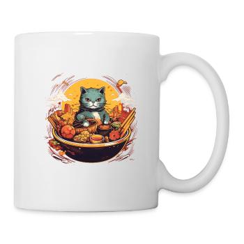 Bol de nourriture pour chat - Mug blanc - blanc - Droite