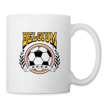 Belgien Retro College Look Style Fußball - Tasse - Weiß - Rechts
