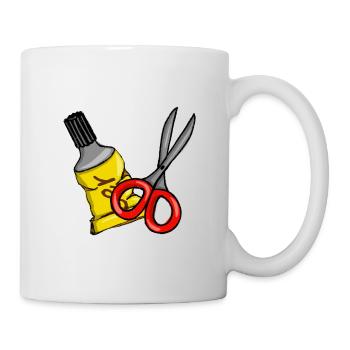 Schere und Kleber - Tasse - Weiß - Rechts