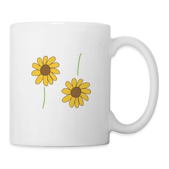 Blume Sonnenblume Symbol Blumen - Tasse - Weiß - Rechts