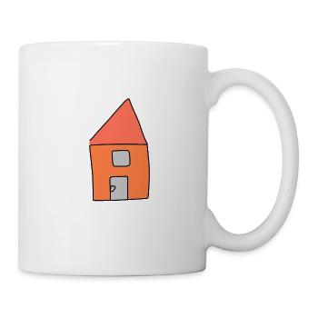 Haus Symbol Wohnen rot - Tasse - Weiß - Rechts
