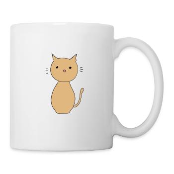 Chat Animal Symbole Mignon Marron - Mug blanc - blanc - Droite