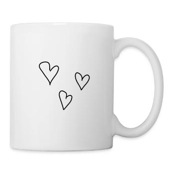 symbole d’amour de trois coeurs - Mug blanc - blanc - Droite