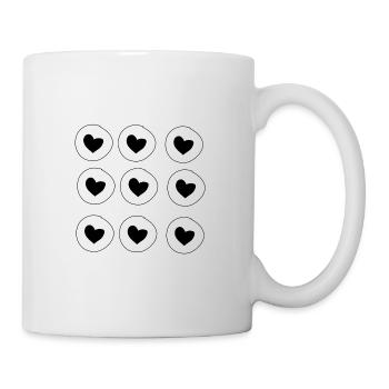 Herz Kreis Herzen Form Liebe Muster - Tasse - Weiß - Rechts